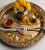 Blue Premium Handmade Evil Eye Crystal Stone Rakhi With Anchor Non-Bleeding Cotton Thread