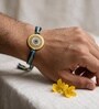 Blue Premium Handmade Evil Eye Crystal Stone Rakhi With Anchor Non-Bleeding Cotton Thread