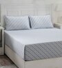Blue Assorted 144 TC Cotton King Bedsheet With 2 Pillow Covers,2 Bath Towels And 1 Box