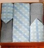 Blue Assorted 144 TC Cotton King Bedsheet With 2 Pillow Covers,2 Bath Towels And 1 Box