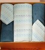 Blue Assorted 144 TC Cotton King Bedsheet With 2 Pillow Covers,2 Bath Towels And 1 Box