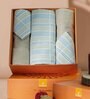 Blue Assorted 144 TC Cotton Queen Size Bedsheet with 2 Pillow Covers,2 Bath Towels and 1 Box