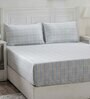 Blue Assorted 144 TC Cotton Queen Size Bedsheet with 2 Pillow Covers,2 Bath Towels and 1 Box