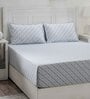 Blue Assorted 144 TC Cotton Queen Size Bedsheet with 2 Pillow Covers,2 Bath Towels and 1 Box