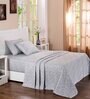 Blue Assorted 200 TC Cotton King Bedsheet With 2 Pillow Covers,2 Bath Towels and Box