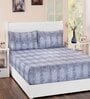 Blue Assorted 200 TC Cotton King Bedsheet With 2 Pillow Covers,2 Bath Towels and Box