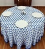 Freesia (72x72) Blue & White Cotton Table Cloth