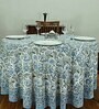 Evergreen (110x110) Blue & White Cotton Table Cloth