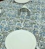 Evergreen (110x110) Blue & White Cotton Table Cloth