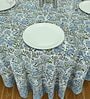 Evergreen (110x110) Blue & White Cotton Table Cloth