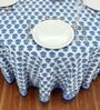 Freesia (72x72) Blue & White Cotton Table Cloth
