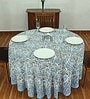 Evergreen (110x110) Blue & White Cotton Table Cloth
