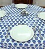 Freesia (72x72) Blue & White Cotton Table Cloth