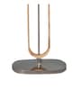 Blue Cloth Shade Club Floor Lamp With Wood & Iron Base