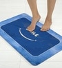 Blue Smile Printed Rubber 22x14 Inches Anti Skid Bath Mat