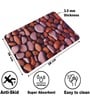 Brown Stone Printed Rubber 22x14 Inches Anti Skid Bath Mat