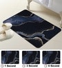 Blue Abstract Printed Rubber 22x14 Inches Anti Skid Bath Mat