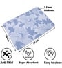 Blue Floral Printed Rubber 22x14 Inches Anti Skid Bath Mat