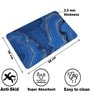 Blue Abstract Printed Rubber 22x14 Inches Anti Skid Bath Mat