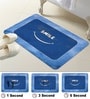 Blue Smile Printed Rubber 22x14 Inches Anti Skid Bath Mat