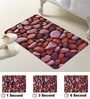 Brown Stone Printed Rubber 22x14 Inches Anti Skid Bath Mat