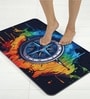 Compass Vivid Printed Rubber 22x14 Inches Anti Skid Bath Mat