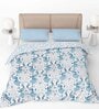 Blue Pure Cotton Printed 150 GSM Single Bed AC Room Dohar