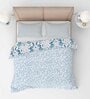 Blue Pure Cotton Printed 150 GSM Single Bed AC Room Dohar