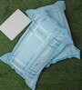 Blue Patterned 300TC Cotton 17 x 27 Inches Pillow Covers (Set of 2)