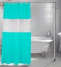Blue PVC Shower Curtain (Length: 78, Width: 72 Inches)