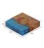 Blue Resin & Mangowood Tealight Holder Set of 2