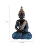Blue Resin Meditating Buddhist Buddha Idol