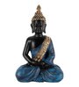 Blue Resin Meditating Buddhist Buddha Idol