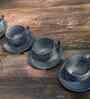 Blue Sapphire Serenity Fine Porcelain Tea Set of 6