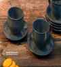 Blue Sapphire Serenity Fine Porcelain Tea Set of 6