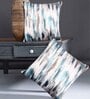 Blue Satin Abstract 16X16 Inches Cushion Cover