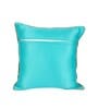 Blue Satin Textured 16x16 inches Cushion Covers (Pack of 2)