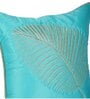 Blue Satin Textured 16x16 inches Cushion Covers (Pack of 2)