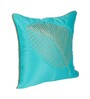 Blue Satin Textured 16x16 inches Cushion Covers (Pack of 2)