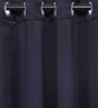 Blue Satin Solid 7FT Light Filtering Eyelet Door Curtains (Pack of 2)
