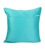 Blue Satin Floral 16x16 inches Cushion Covers (Pack of 2)