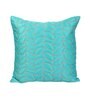 Blue Satin Floral 16x16 inches Cushion Covers (Pack of 2)