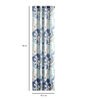 Blue Abstract Cotton 7 Ft Light Filtering Eyelet Door Curtain