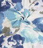 Blue Floral Cotton 5 Ft Light Filtering Eyelet Window Curtain