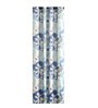 Blue Floral Cotton 5 Ft Light Filtering Eyelet Window Curtain