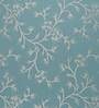 Blue Floral Poly Cotton 5 Ft Light Filtering Eyelet Window Curtains (Set of 2)