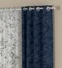 Blue Semisheer Polyester 5 Feet Eyelet Set of 4 Curtains
