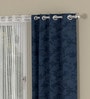 Blue Semisheer Polyester 5 Feet Eyelet Set of 4 Curtains