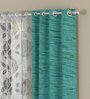 Blue Semisheer Polyester 5 Feet Eyelet Set of 4 Curtains