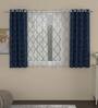 Blue Traditional Polyester 5 Ft Semisheer Eyelet Window Curtains (Set of 4)